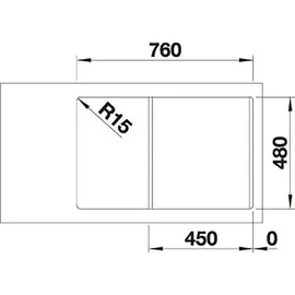 Blanco Legra 45 S weiß + Handbetätigung