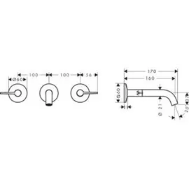 Hansgrohe One Waschtischarmatur Edelstahl Optic