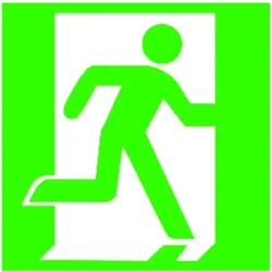 Rettungszeichen E002 "Rettungsweg/Notausgang rechts" Folie 150x150mm