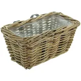 Frank Flechtwaren Blumenkasten, Blumentopf Balkonpflanzer "Rattan", klein 30 x 18 x 16 cm