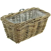 Frank Flechtwaren Blumenkasten, Blumentopf Balkonpflanzer "Rattan", klein 30 x 18 x 16 cm