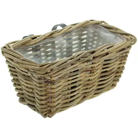 Frank Flechtwaren Blumenkasten, Blumentopf Balkonpflanzer "Rattan", klein 30 x 18 x 16 cm