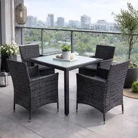 Estexo Polyrattan Set 4-tlg. Anthrazit/Grau
