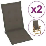 vidaXL Gartenstuhlauflagen für Hochlehner 2Stk. Taupe 120x50x3cm Stoff
