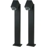 ETC Shop 2er Set Stehlampen, Alu, schwarz, beweglicher Spot, H 80 cm