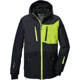 KILLTEC Jungen Skijacke/Funktionsjacke mit Kapuze und Schneefang KSW 398 BYS SKI JCKT, anthrazit melange, 128,