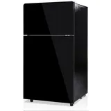 autolock Kühlschrank BCD-100, LED-Beleuchtung R600-Kältemittel Schwarze Glastür für Küche schwarz