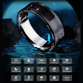 IMIKI Ring 2 Größe 9 / 67 mm Schwarz