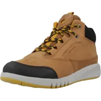 GEOX J AERANTER Boy ABX Ankle Boot, Brown/DK Yellow,