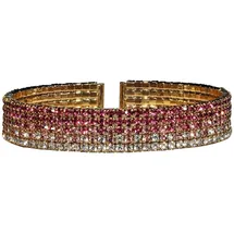 Steuer Strass-Armspange pink/rosa Gelb 18 cm