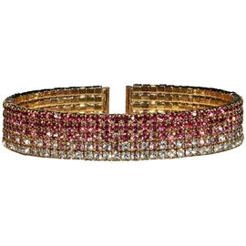 Steuer Strass-Armspange pink/rosa Gelb 18 cm