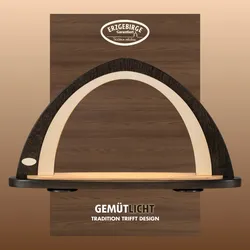 LED Schwibbogen WEIGLA "Weihnachtsdeko", braun (braun, natur), B:52cm H:29,7cm T:9cm, Holz, Schwibbögen, Fensterdekoration, Leerbogen zum Selbstbestücken
