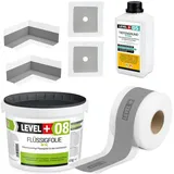 LEVEL PLUS Dichtset für Duschabdichtung Bad Dichtband Flüssigfolie 4 kg