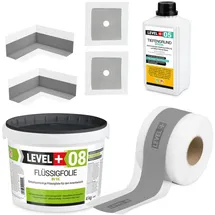 LEVEL PLUS Dichtset für Duschabdichtung Bad Dichtband Flüssigfolie 4 kg