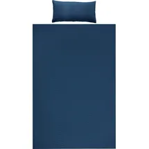 REDBEST Detroit Unifarben Dunkelblau 135 x 200 cm + 40 x 80 cm