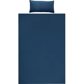 REDBEST Detroit Unifarben Dunkelblau 135 x 200 cm + 40 x 80 cm