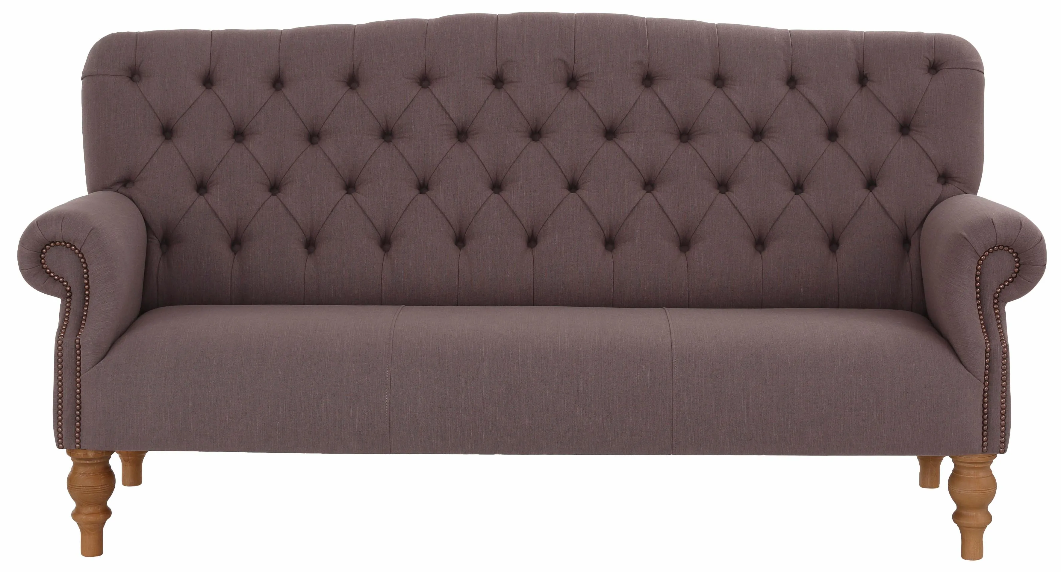 Home affaire Chesterfield-Sofa »Lord«, mit echter Chesterfield-Knopfheftung und Ziernägeln Home affaire braun