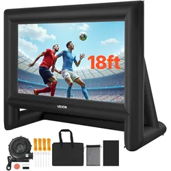 VEVOR Aufblasbare Filmleinwand Projektion Beamer Leinwand 413x200x330cm Heimkino