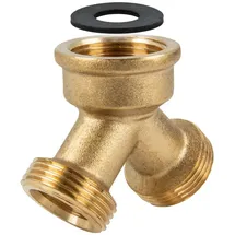 tecuro 2-Wege Verteilerstück 3/4 Zoll gold