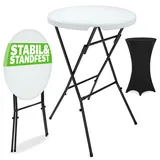 CASARIA Stehtisch 72 cm Klappbar Schwarz