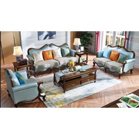 JVmoebel Sofa Ledersofa Sofagarnitur 3+2+1 Sitzer Set Garnitur Polstersofa Couch, Made in Europe blau
