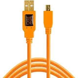 Tether Tools TetherPro USB-Datenkabel für USB 2.0 Typ A an USB 2.0 Mini-B (5-Pin) - 4,6 Meter Länge orange