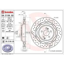 Brembo 1x Bremsscheibe [Hersteller-Nr. 09.C128.33] für Mercedes-Benz