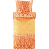 BASSETTI MERGELLINA Bettwäsche + 2 Kissenhüllen aus 100% Baumwollsatin in der Farbe Orange O1, Maße: 240x220 cm - 9329124