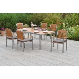 Merxx Keros Set 13-tlg. mit Gartentisch Ausziehbar 180/240 x 100 cm inkl. Kissen