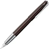 Lamy studio dark brown Füller – universeller Füllfederhalter in elegantem Gehäuse aus Ganzmetall – 14 kt. Goldfeder, partiell platiniert & in Strichbreite EF – inkl. Tintenpatrone LAMY T 10 blau