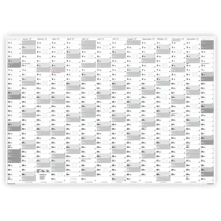 XL Wandkalender gerollt Wandplaner DIN A1 2027 grau2 große Tageskästchen