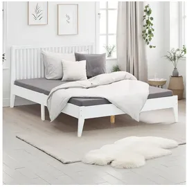 Homestyle4u Doppelbett 140 x 200 cm Weiß