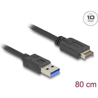DeLock USB 10 Gbps Kabel Typ-E Key A 20 Pin Stecker zu Typ-A 80 cm