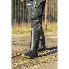 Högert Technik RITTER Schutzstiefel Gummistiefl | Wasserdichter Sicherheitsstiefel und Arbeitsstiefel | Sicherheitsgummistiefel EN ISO 20345 S5 SRA schwarz 42