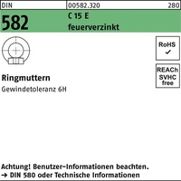  Ringmutter DIN 582 M12 C 15 E feuerverz. 10