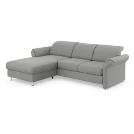 sit&more Ecksofa Apulia L-Form, wahlweise Bettfunktion, Bettkasten und Kopf- und Armteilverstellung grau 250 cm x 78 cm - 96 cm x 185 cm