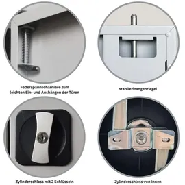 Proregal Bee Aktenschrank 195 x 120 x 42 cm Grau