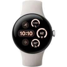 Google Pixel Watch 3 45 mm Bluetooth + LTE polished silver Sportarmband porcelain