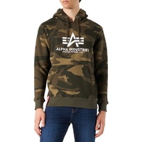 Alpha Industries Basic Hoody Camo Kapuzensweat für Herren Olive Camo