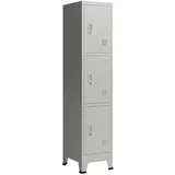 [en.casa] Schließfachschrank Stahl 180x38x45 cm Grau abschließbar