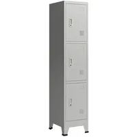 [en.casa] Schließfachschrank Stahl 180x38x45 cm Grau abschließbar