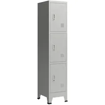 [en.casa] Schließfachschrank Stahl 180x38x45 cm Grau abschließbar