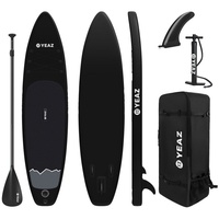YEAZ Inflatable SUP-Board NELIO - EXOTRACE - SET sup board und kit, Inflatable SUP Board, (Set), inkl. Zubehör wie Paddel, Handpumpe und Rucksack schwarz