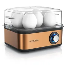 Arendo Eierkocher 8-fach, 500 W, Edelstahl, Warmhaltefunktion, Härtegrad einstellbar, für 8 +eier, Kupfer
