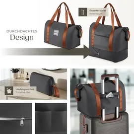 Tectake Madison Koffer-Set 13-tlg. dunkelgrau/ grau