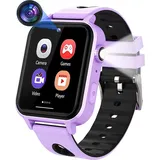 Topchances Kinder Spiele Smartwatch, Smart Watch für Kinder mit Touchscreen, 18 Spieles, Kamera, Schrittzähler, Wecker, MP3-Musikplayer für Kind... - Violett