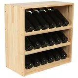 Proregal Weinregal VINCELLAR MOD HxBxT 60x60x30cm | Schräg Modul für 18 Flaschen Massives Kiefernholz Natur Holz, Kiefer, Rechteckig, 60x60x30 cm, Wohnzimmer, Regale, Weinregale