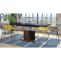 Design Couchtisch Tisch Grand Noir Schwarz matt - Nussbaum stufenlos höhenverstellbar ausziehbar 120 bis 180cm Esstisch