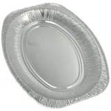 Papstar 3 Servierplatten, Alu oval 33,3 cm x 24,5