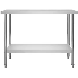 vidaXL Küchen-Arbeitstisch mit Aufsatzboard 120×60×150 cm Edelstahl